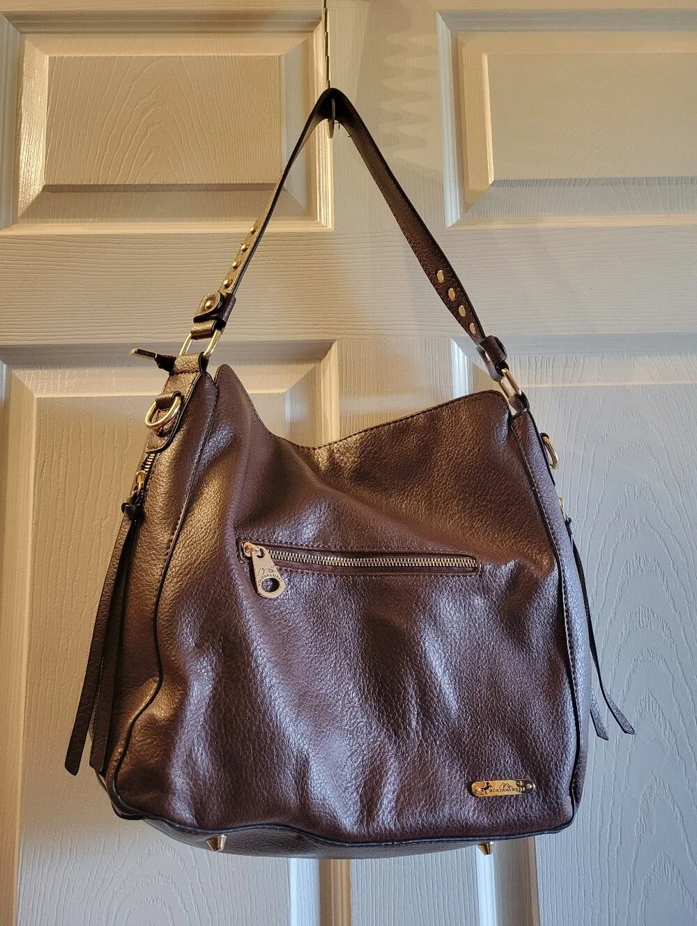 Montana West Shoulder Bag brown with stud details